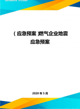 燃?xì)馄髽I(yè)地震地質(zhì)災(zāi)害應(yīng)急預(yù)案