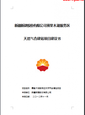 天然氣合建站項目建議書_疆新捷股份有限公司賽里木湖服務(wù)區(qū)