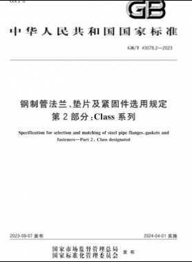 鋼制管法蘭、墊片及緊固件選用規(guī)定 第2部分：Class系列國標(biāo)/T 43079.2-2023