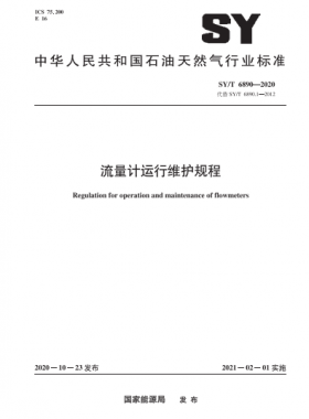 流量計運行維護(hù)規(guī)程石油天然氣標(biāo)準(zhǔn)∕T 6890-2020