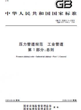 國標(biāo)T 20801.1-2020 壓力管道規(guī)范 工業(yè)管道 第1部分：總則