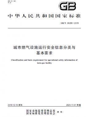 城市燃?xì)庠O(shè)施運(yùn)行安全信息分類與基本要求國標(biāo)∕T 38289-2019